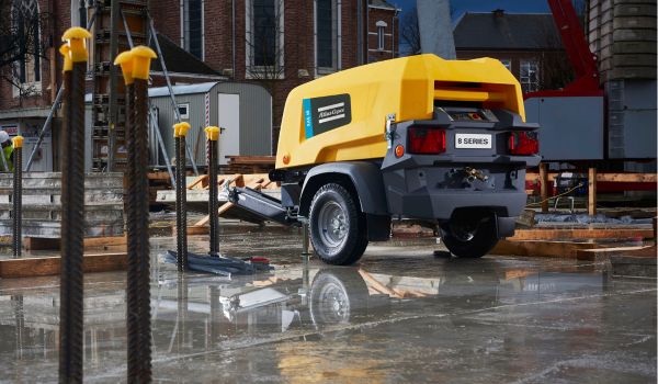 air Compressor in use near work site