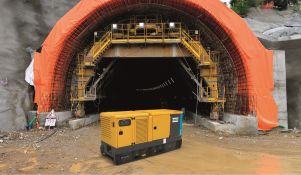 Electric Compressor in use at underground work site